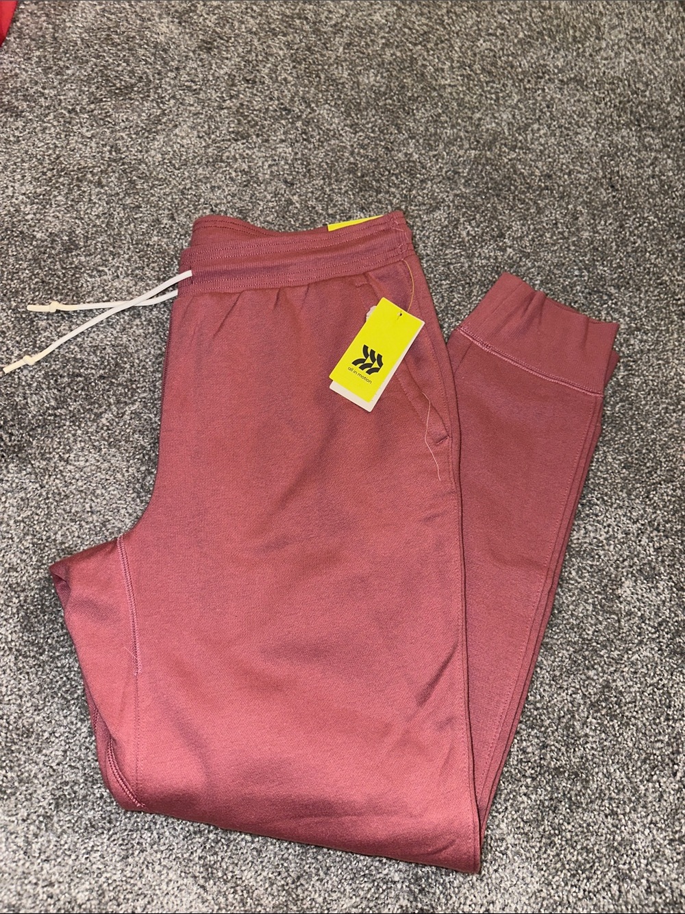 all in motion Rose Burgundy Track Joggers with Drawstring Waist